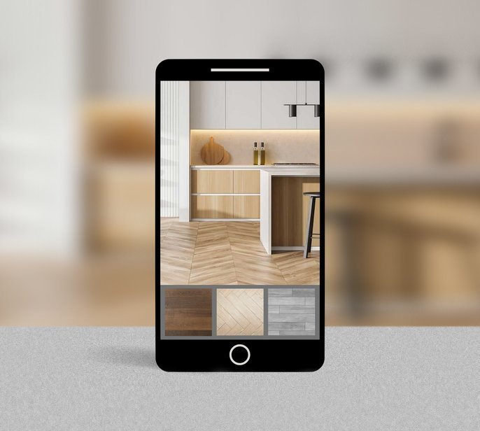 Product visualizer app on smartphone from Brosious Carpet and Floors Inc in Missoula, MT
